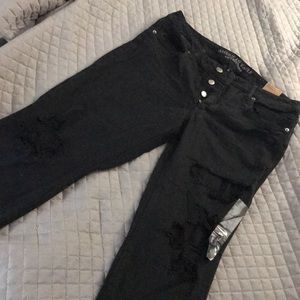 Tom Girl American Eagle Ripped Black Jeans